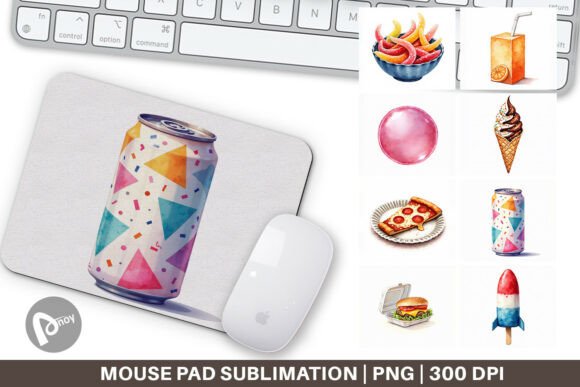 90s Watercolor Snack Mouse Pad Digital: Reviving Retro Aesthetics for Modern Productivity