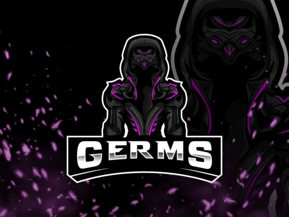 GERMS Dark Cyber Assassin Mascot Logo