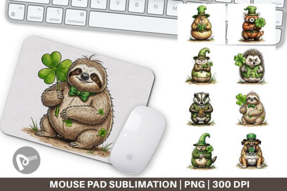 St Patricks Animals Mouse Pad Design – A Festive Touch for Your Workspace