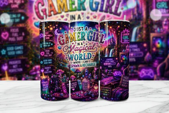 Unlocking Niche Markets: The Gamer Girl Magical Tumbler Wrap PNG in a Sublimation Workflow