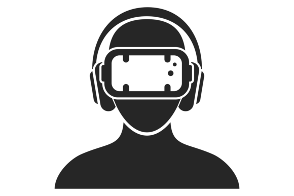 Virtual Reality User Black Icon for Mobile Design