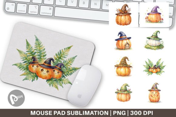 Woodland Witch Hat Pumpkin Mouse Pad PNG: A Practical Desk Upgrade