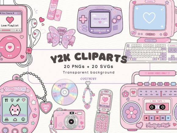 Y2K Teen Girl Cliparts: Your Ultimate Resource for 2000s Nostalgia in Digital Design